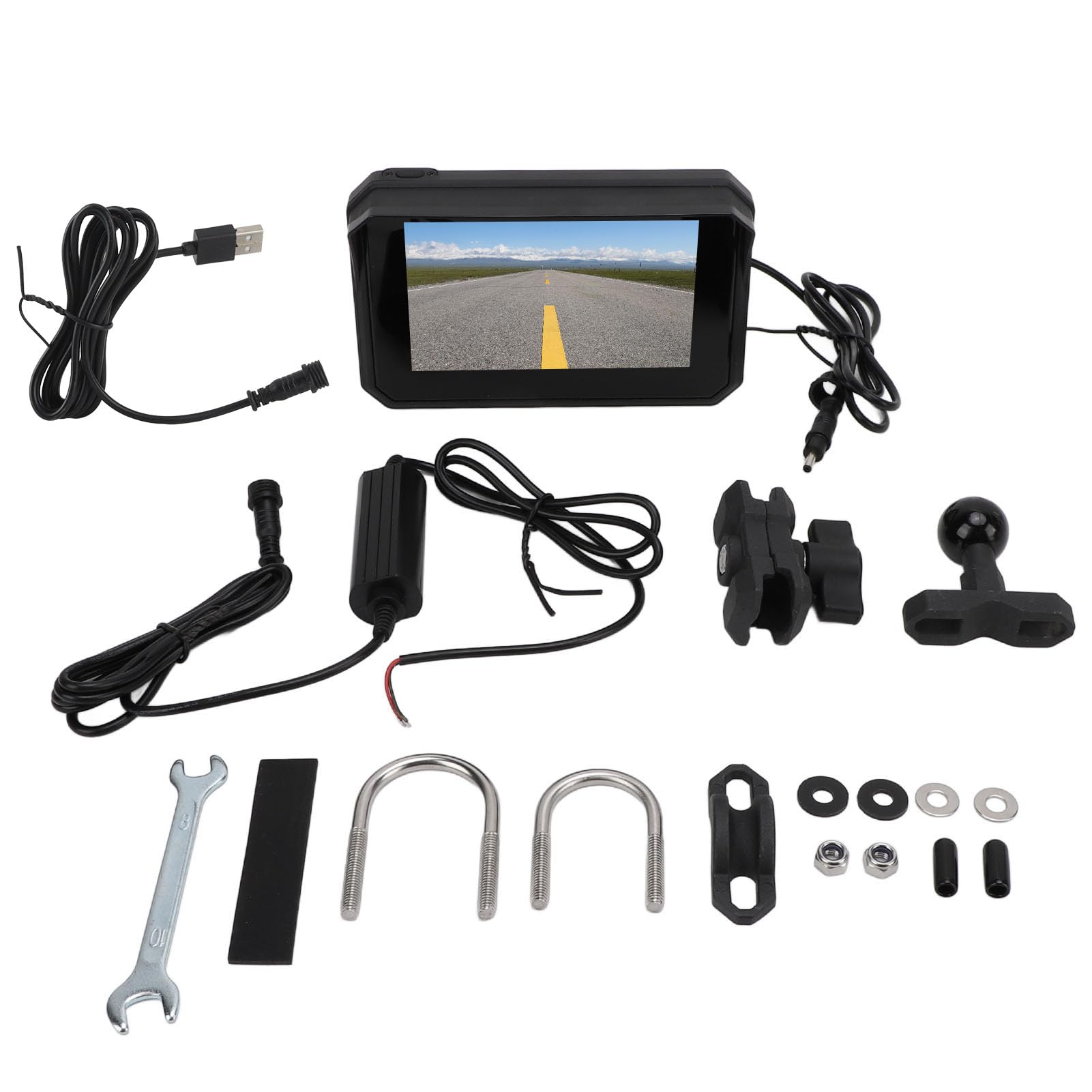 5-Zoll-Motorrad-Carplay-GPS-Navigation, Airplay CarPlay/Android Auto für Motorräder, Wasserdichter IPS-Touchscreen, Motorrad-/Motorrad-GPS, Bluetooth