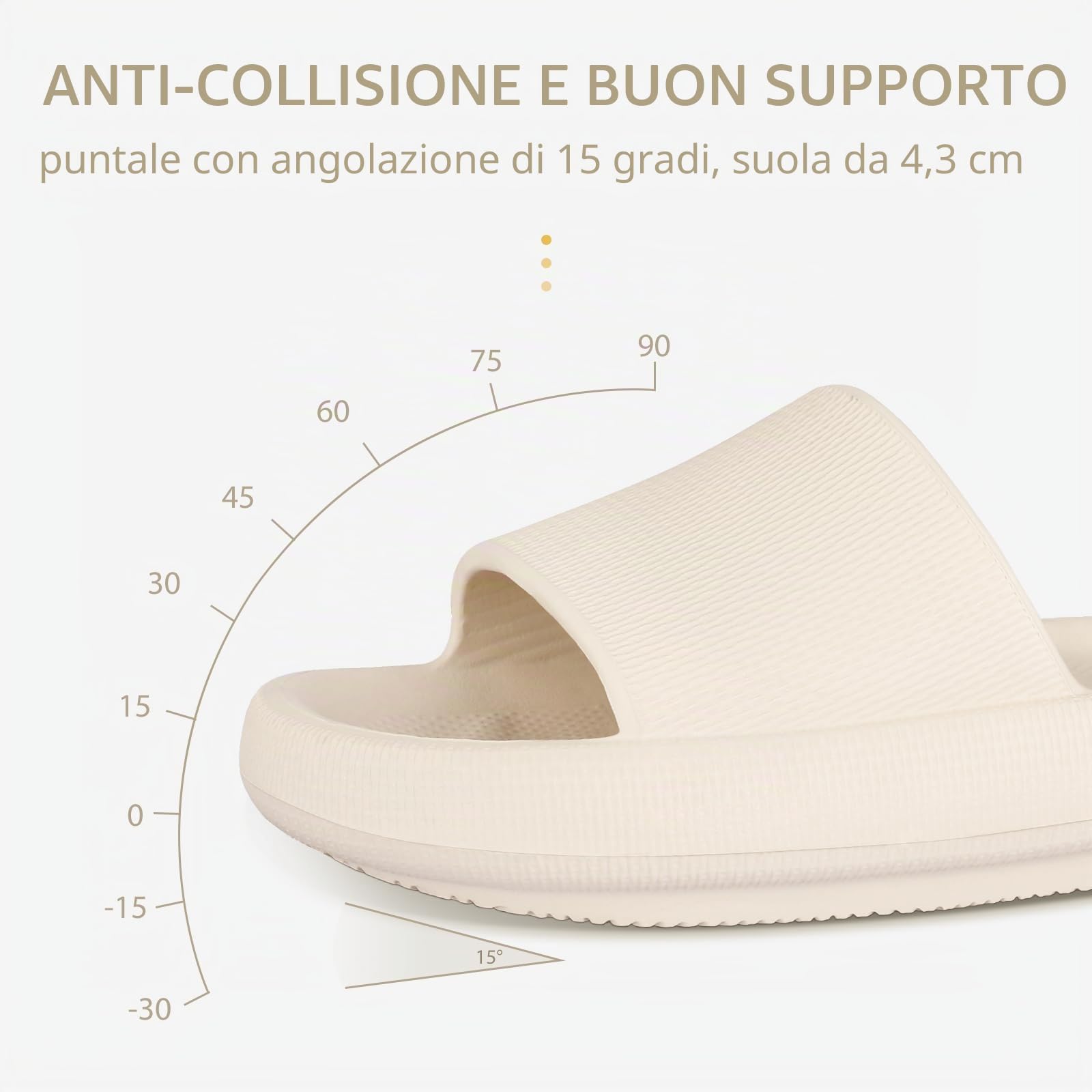 Leevar Ciabatte Nuvola Donna Uomo Morbide, Comode e Rilassanti, Estive Facili da Pulire, Doccia Antiscivolo Con Suola Spessa, Pantofole per Nuoto Spiaggia (Beige 40/41 EU)
