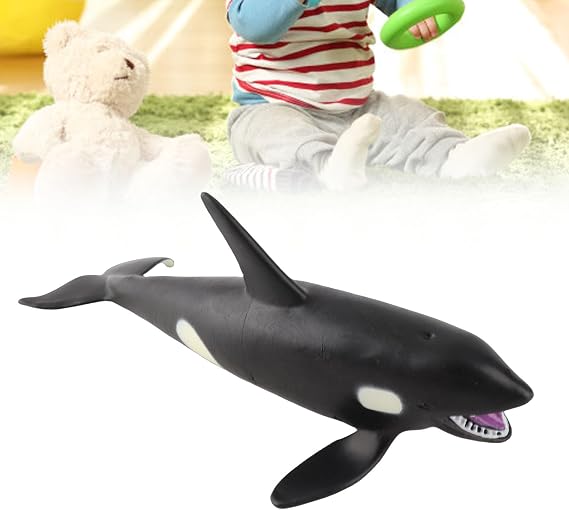 Killer Whale Animal Model 20 cm Plastic Realistic Sea Animal Figure Educational Toy Ocean Animal Collectible Figure for Room Decoration Detailed Whale Replica for Educational Purposes and Role Play