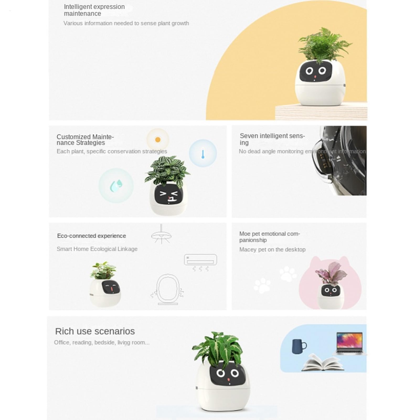 Maceta de escritorio creativa, macetero de expresión divertida, herramienta interactiva para macetas, macetero decorativo único extra, accesorio de jardín interior con estilo moderno, regalo de planta