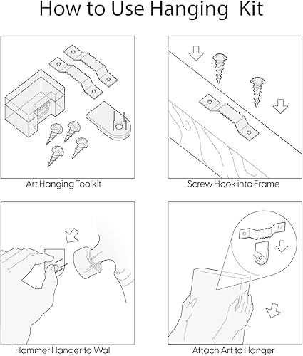 Miniatura 5 de SIGNWIN Lienzo enmarcado para pared, juego de arte geométrico 3D con ondas de humo, paisaje, formas abstractas, ilustraciones, arte moderno,