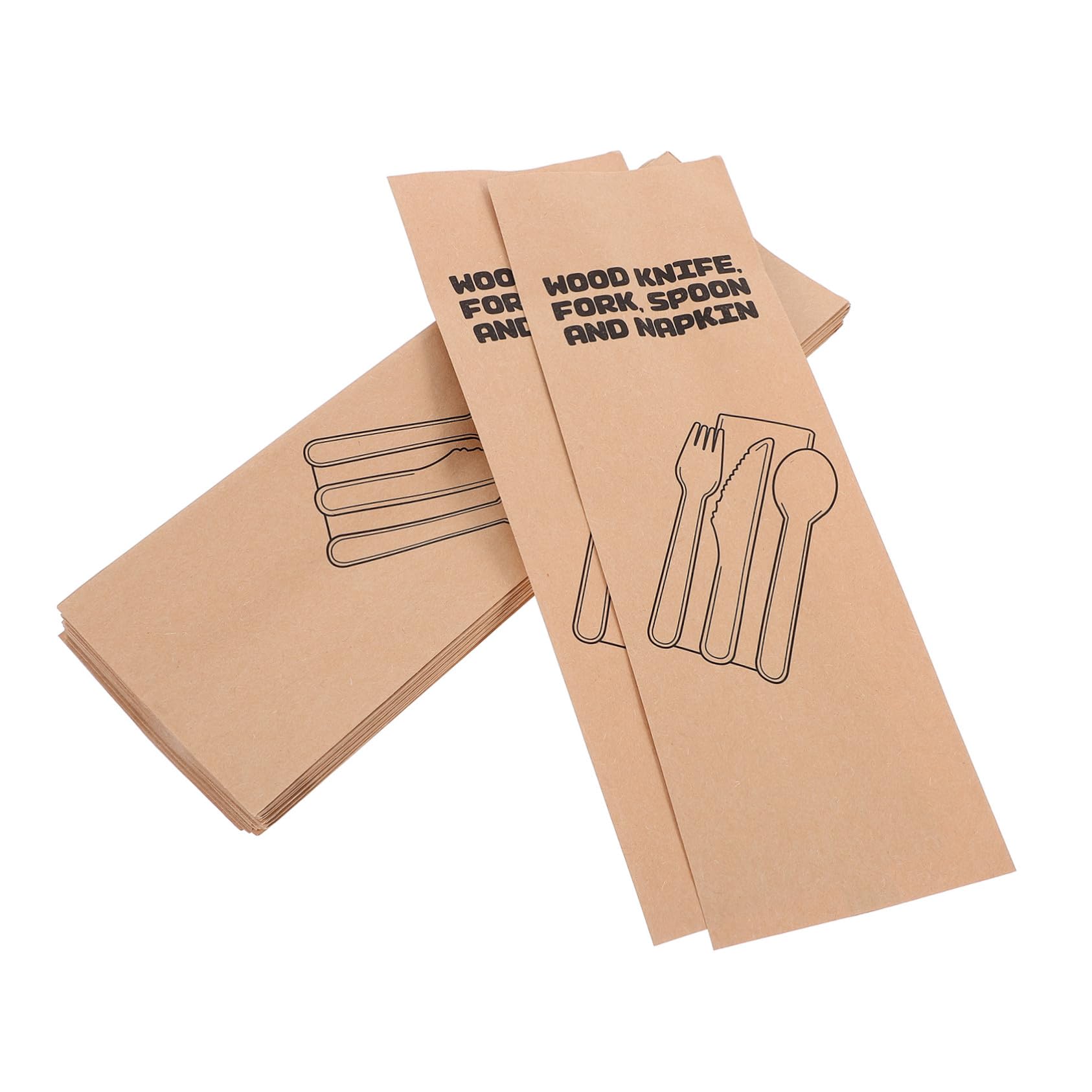 Porta cubiertos de papel kraft STOBAZA fundas desechables para hostelería de 100 unidades