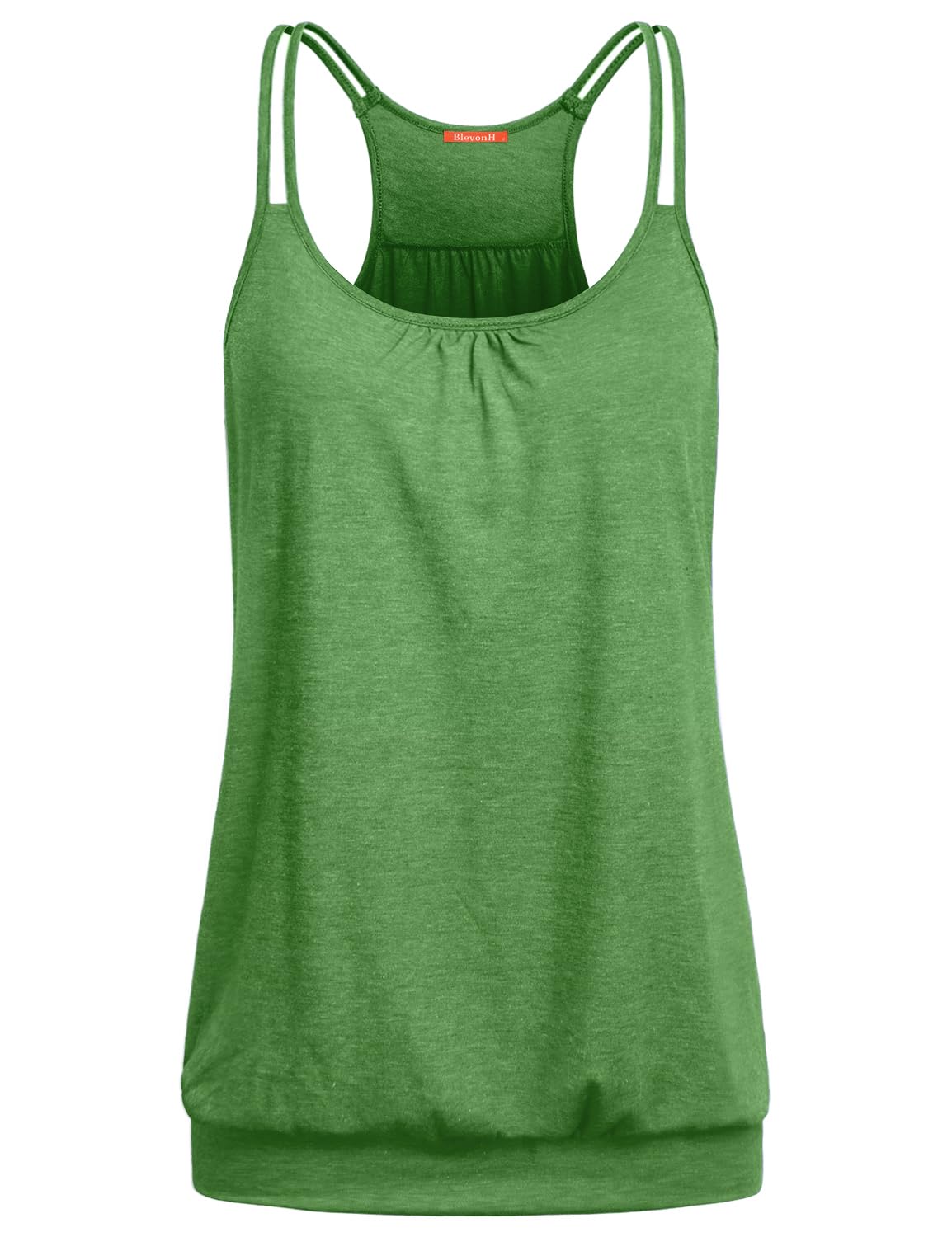NEWMEENWomen's Scoop Neck Spaghetti Strap Racerback Sports Cami Tank Tops