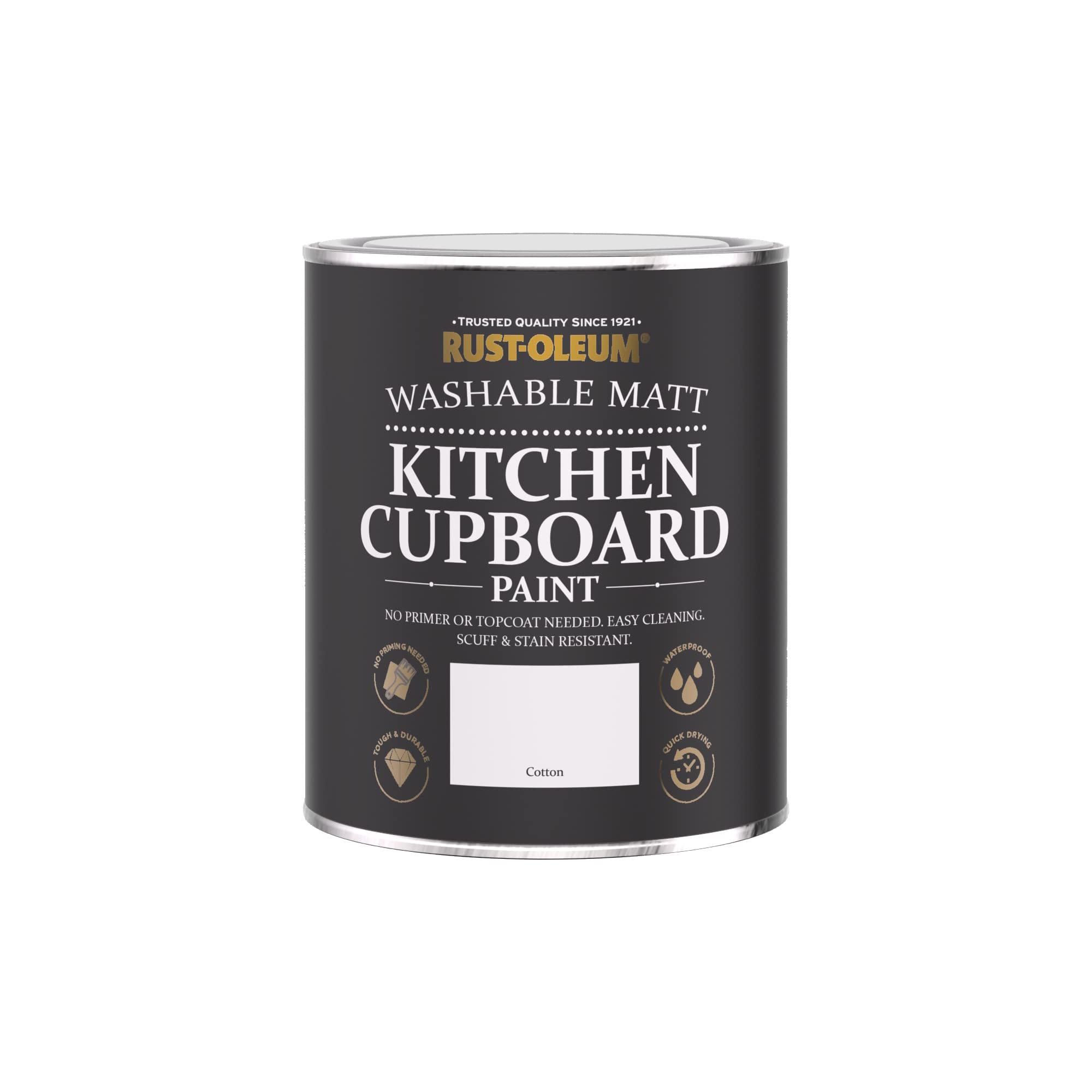 Rust-Oleum Vernice bianca per credenze da cucina, finitura opaca, cotone (bianco) 750 ml