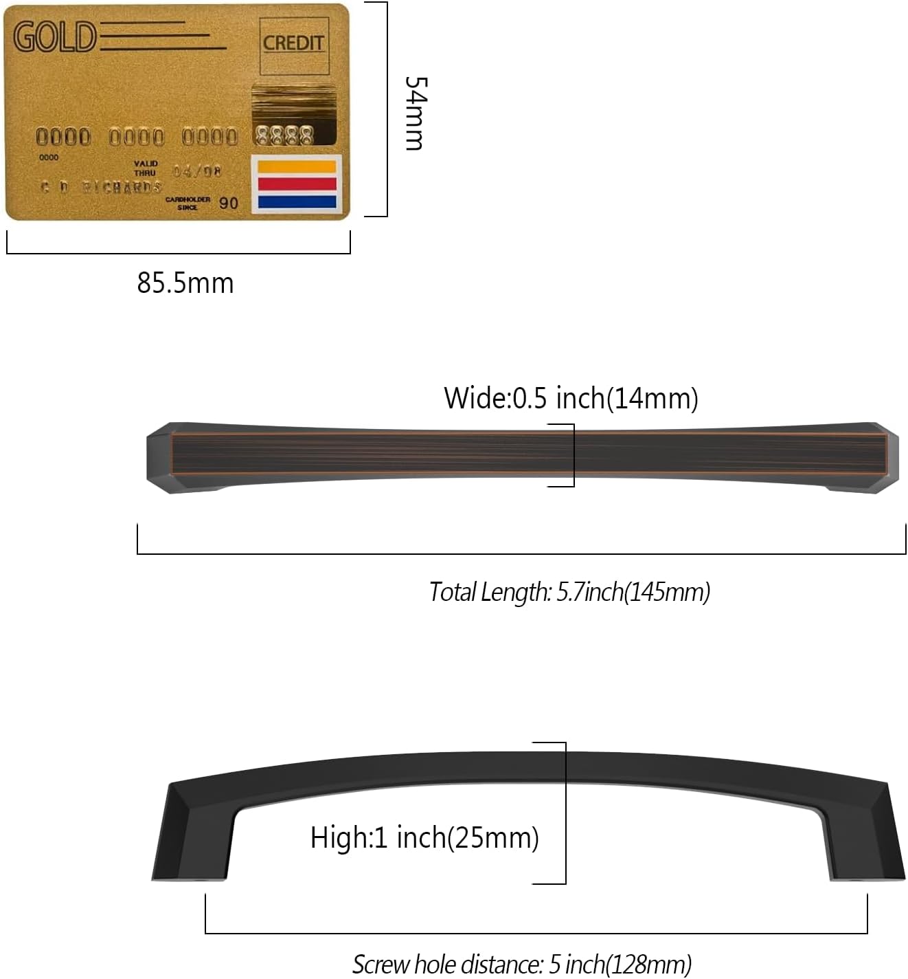 10 Pack 5"(128mm) Oil Rubbed Bronze Cabinet Pulls Kitchen Bronze Cabinet Handles Dresser Pulls Drawer Hardware for Cupboard CK0048