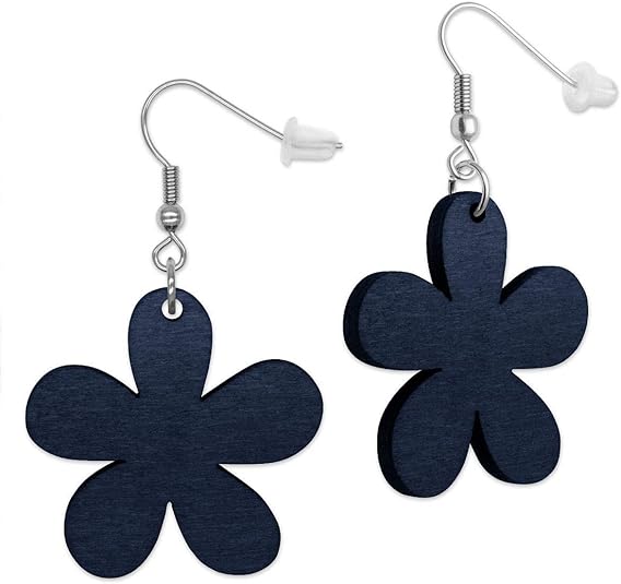 1 paio di orecchini dolci e eleganti a forma di fiore viola, realizzati