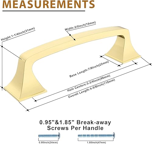 Miniatura 3 de OYX Paquete de 24 tiradores dorados de gabinete de 3-34 pulgadas y 30 pomos dorados de aleación de zinc del mismo color