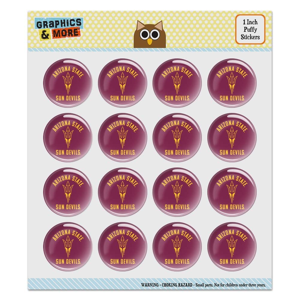 Arizona State University Sun Devils Puffy Bubble Dome Scrapbooking Crafting Sticker Set