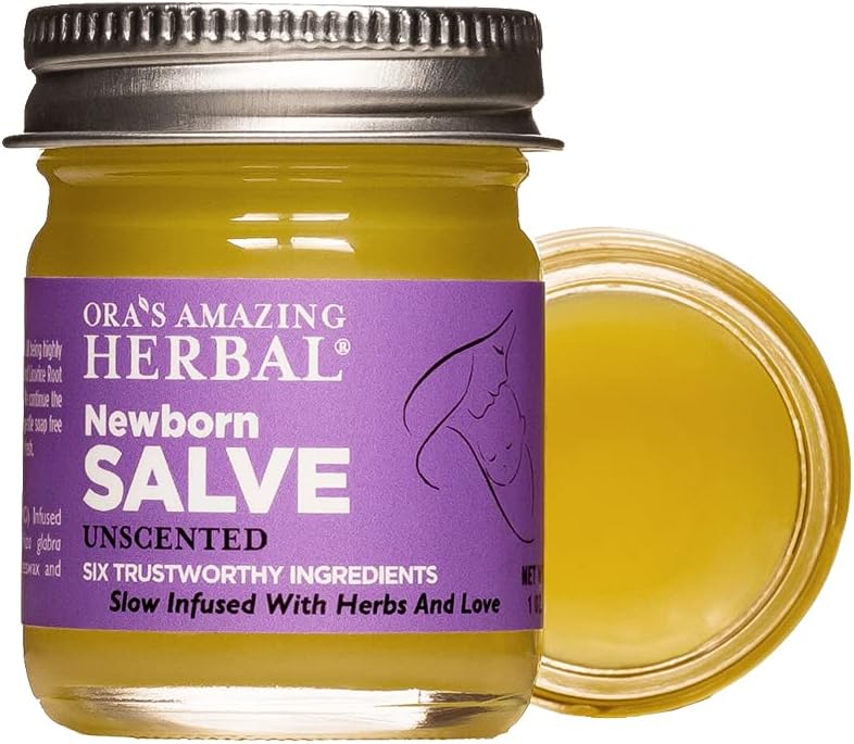 Newborn Salve, Calendula Baby Salve, Diaper Rash Cream, EWG Verified Baby Ointment, Infant Massage, Acne Eczema, Butt Cream, Natural Cradle Cap Balm, Ora’s Amazing Herbal, 1 oz Travel Size