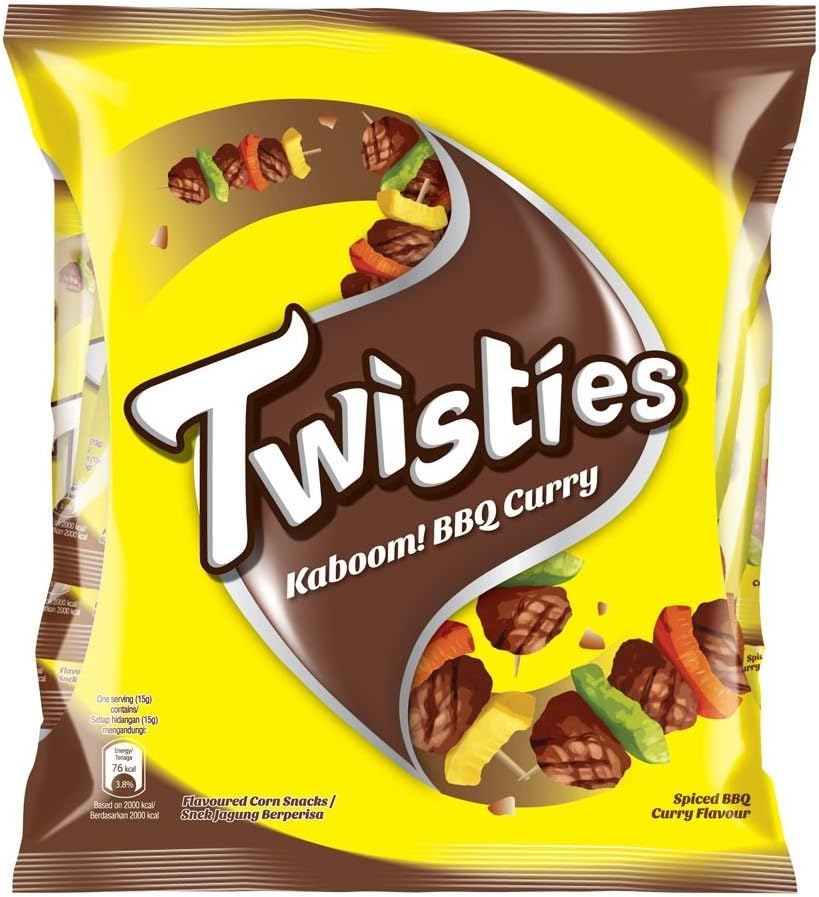Twisties BBQ Curry Dude! Family Pack Snacks 8 x 15g