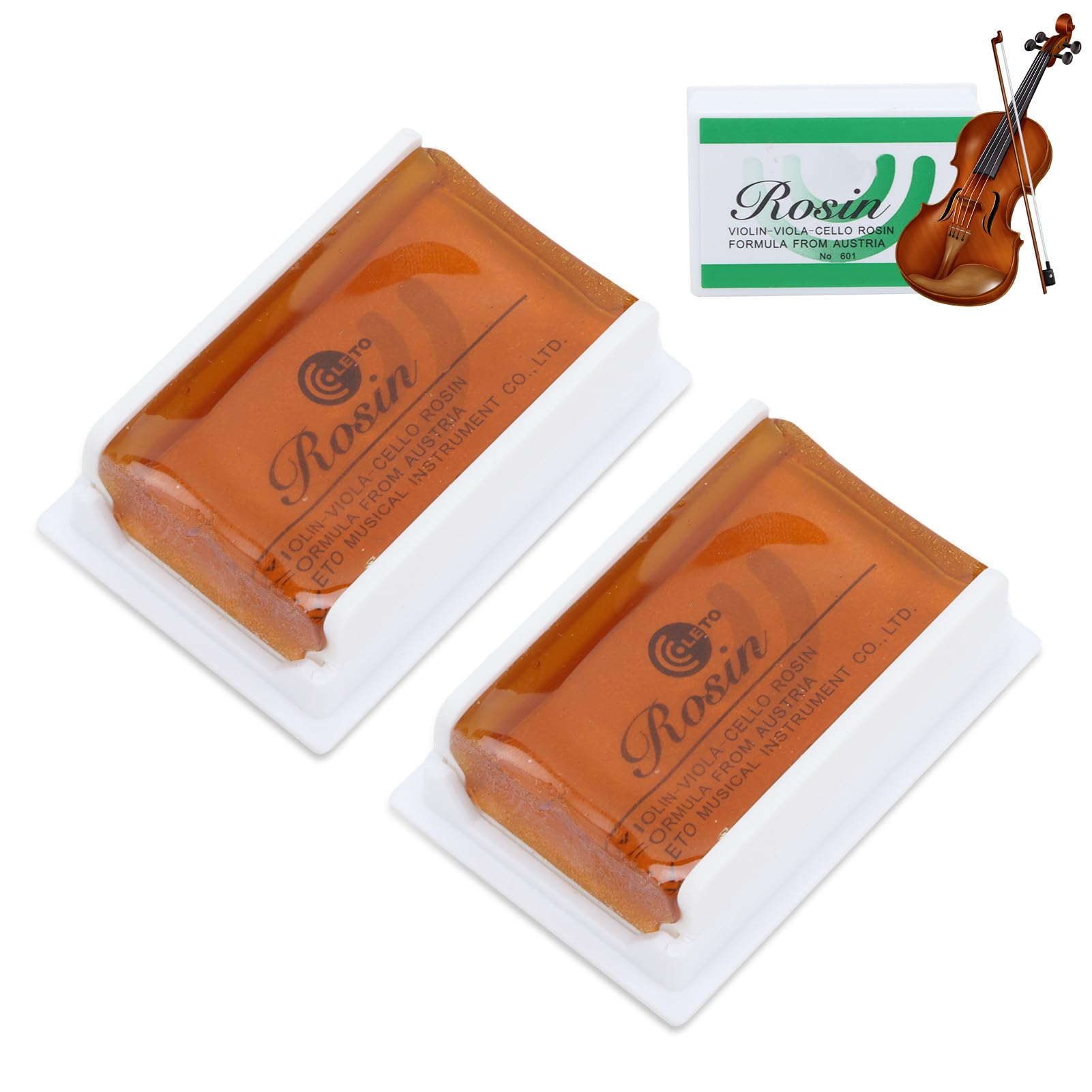 3 Colofonie Per Violino - Bassa Polvere, Qualità Professionale, Per Violino/Viola/Violoncello - Con Scatola - Foto 2