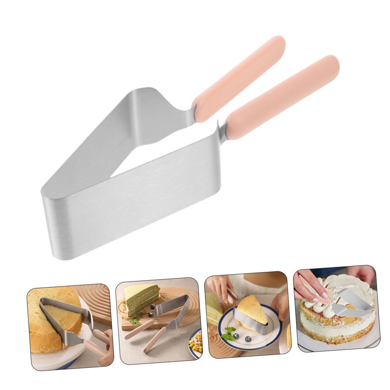 NUOBESTY Pince à Gâteau pour Transfert et Séparation de Parts en Acier Inoxydable 4pcs Outil de Découpe Solide et Facile à Utiliser lors de Mariages et Petits-déjeuners