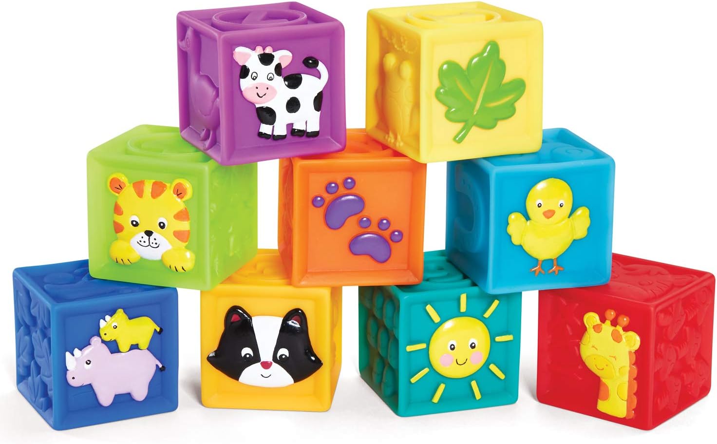 Earlyears Kidoozie Squeak and Stack Blocks Playset for Infants and