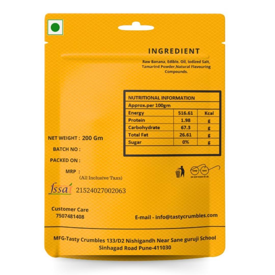 Tasty Crumbles Banana Chips, Salted and Cheese Flavoured Combo, 400g, Pack of 2(Each 200g)