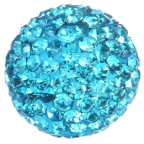 Morella Collar de Acero Inoxidable 70 cm con Colgante Ornamento y Bola de resonancia de circonita Ø 16 mm para Damas en Bolsa para Joya Color Turquesa