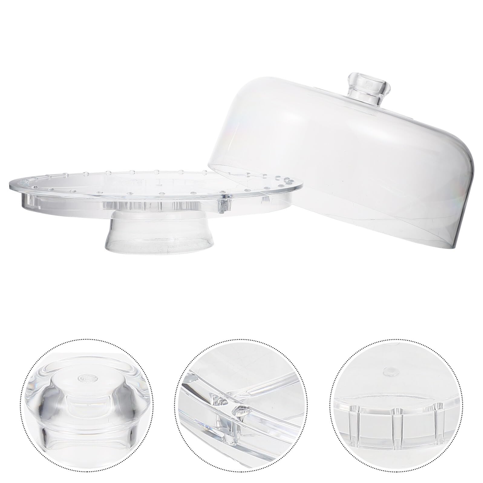 Transparenter Tortenhalter aus Acryl, Groß, 6-in-1, mit Deckel | Kuchenfuß und Servierplatte, Dessertständer für Tischdeko, Hochzeitsfeier