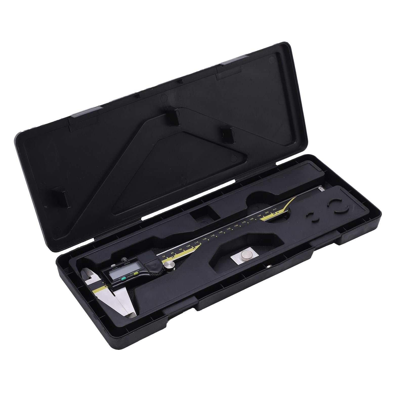 Calibro elettronico digitale 200 mm ad alta precisione 0,01 mm schermo LED calibro a corsoio strumento di misurazione per ingegneri meccanici artigiani acciaio nero