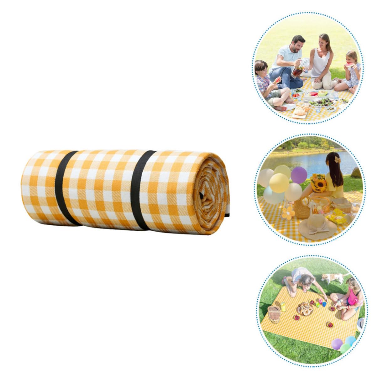 POPETPOP Tapis de Plage Léger et Épais en Fibre de Polyacrylique Imperméable Jaune pour Randonnée et Camping en Plein Air