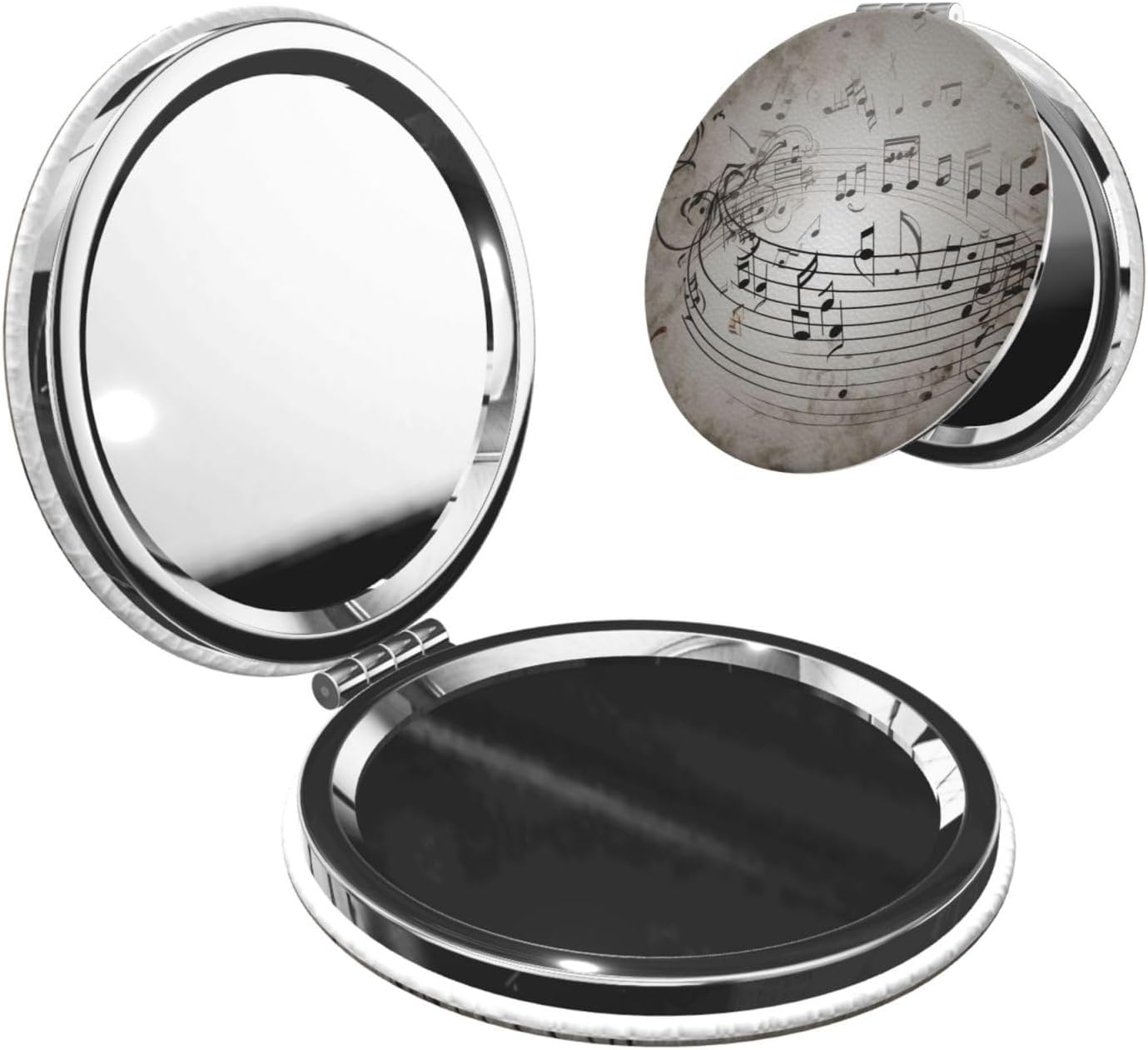 Compact Mirror Music Note Wall Pocket Travel Makeup Mirrors Double Sided 1x/2x Magnifying Foldable Mini Cosmetic Mirrors Portable Handheld Beauty Mirror for Women Girls Gift