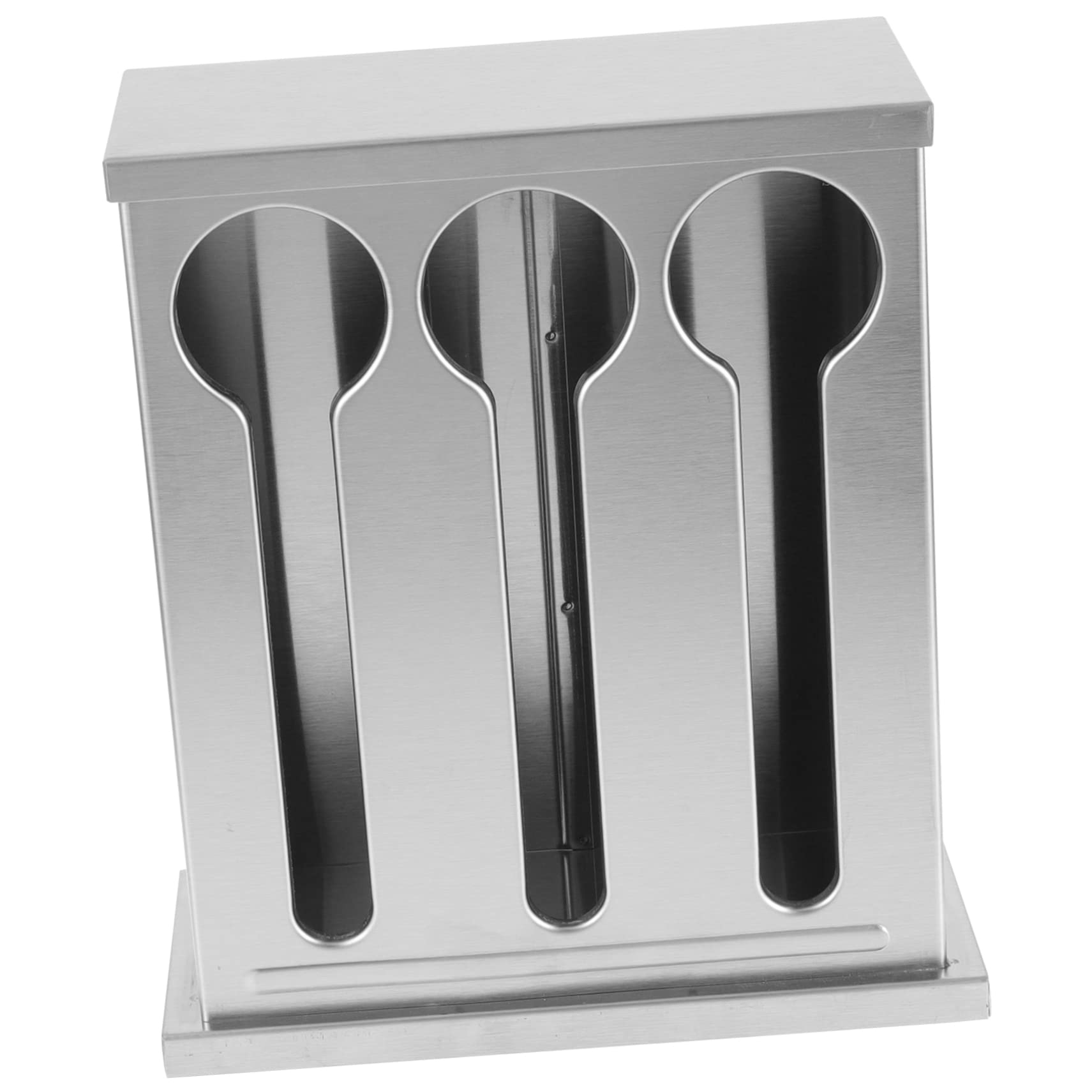 DECHOUS Portaposate in Acciaio Inox Quadrato Coperchio, Argento
