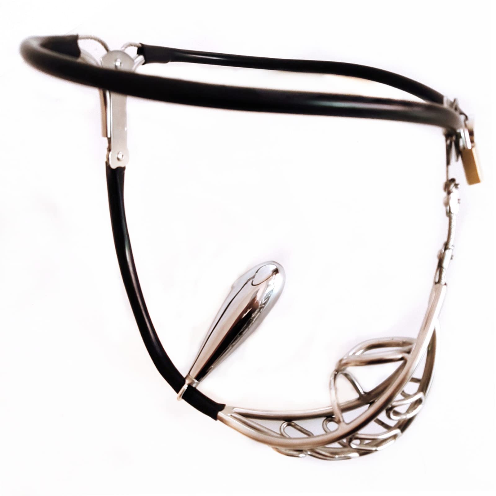 Cintura di Castità Maschile, Design Leggero da 60~150 Cm Acciaio Inossidabile Cage di Castità Maschile con Plug Anale Staccabile, SM Bondage Fetish Toys Giocattoli per Coppie Set,60~90cm,Black