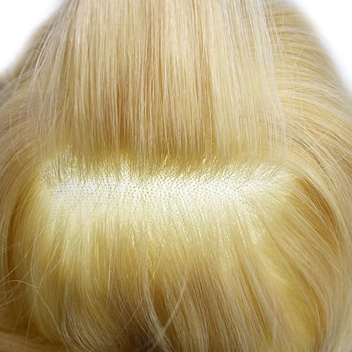 Miniatura 5 de Toupee Pieza de pelo para hombres Sistema de reemplazo de cabello Cabello humano real Mono Toupee fino para hombres Piezas de pelo Hombres Toupee