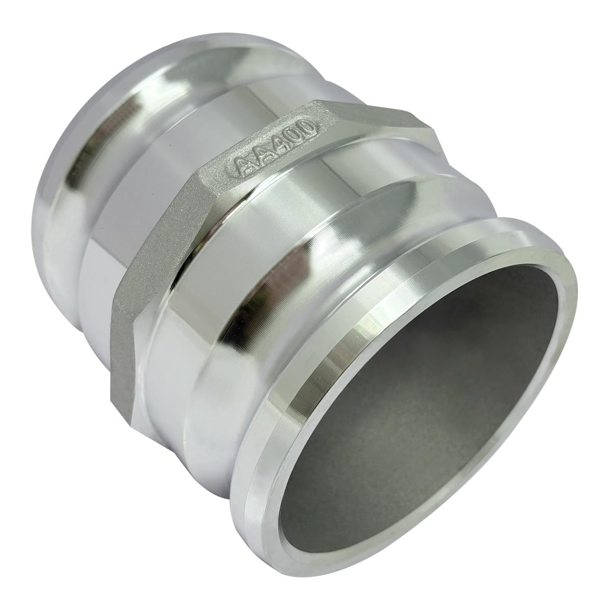Gloxco Adaptador de bobina de leva y ranura de aluminio tipo AA, Camlock macho de 4 pulgadas x Camlock macho de 4 pulgadas (CAM-40-AA-AL)
