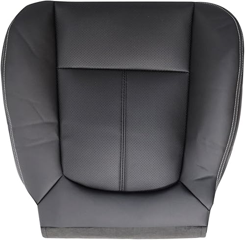 Miniatura 5 de Priprilod Funda de asiento de repuesto perforada de cuero negro y parte superior inclinada trasera compatible con Ford F250 F350 F450 F550 Lariat
