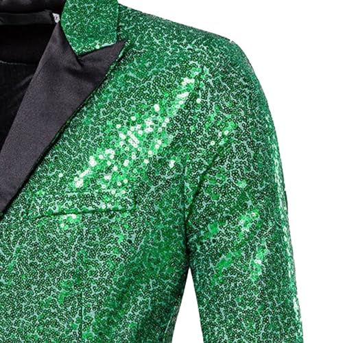 Men's Sequins Suit Jacket One Button Party Dinner Blazer Coats Shiny Sequin Tuxedo Sport Coat3