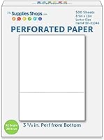 Vista 1 de Papel perforado, 3 5/8 pulgadas desde la parte inferior, horizontal sobre papel de copia de tamaño carta 20# blanco (resma de 500)