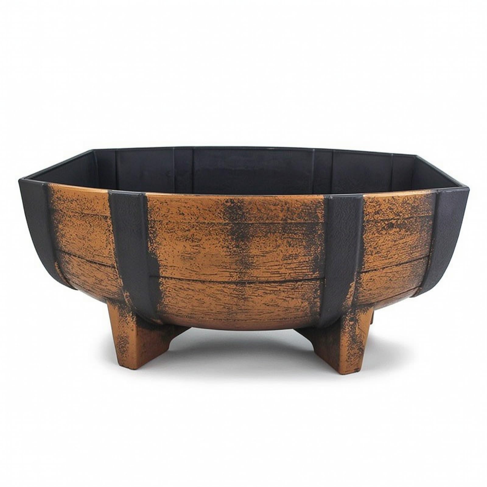 predolo Fioriera a Mezza Botte Impermeabile Vaso a Mezza Botte Facile da Spostare Contenitore con Gambe per Patio, Giardino, 2 Pezzi In Scatola