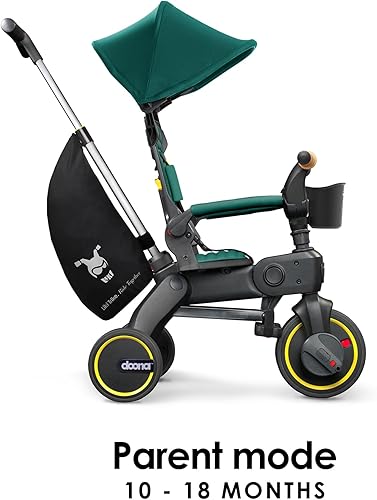 Miniatura 4 de Doona Liki Trike S5 - Triciclo plegable de alta calidad para niños pequeños, cochecito de triciclo Doona para empujar y plegar para edades de 10