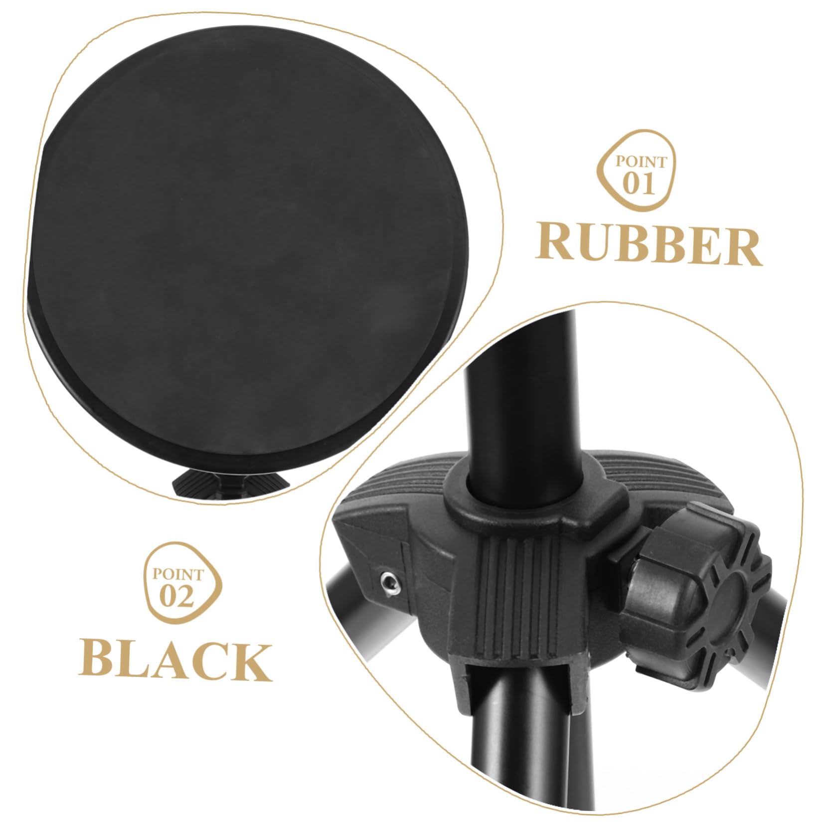 Kit de Almohadilla de Batería Silenciosa Soporte 8 Pulgadas | 1 Juego, Negro de Goma E Hierro, para Actuación y Grabación, Accesorios para Batería