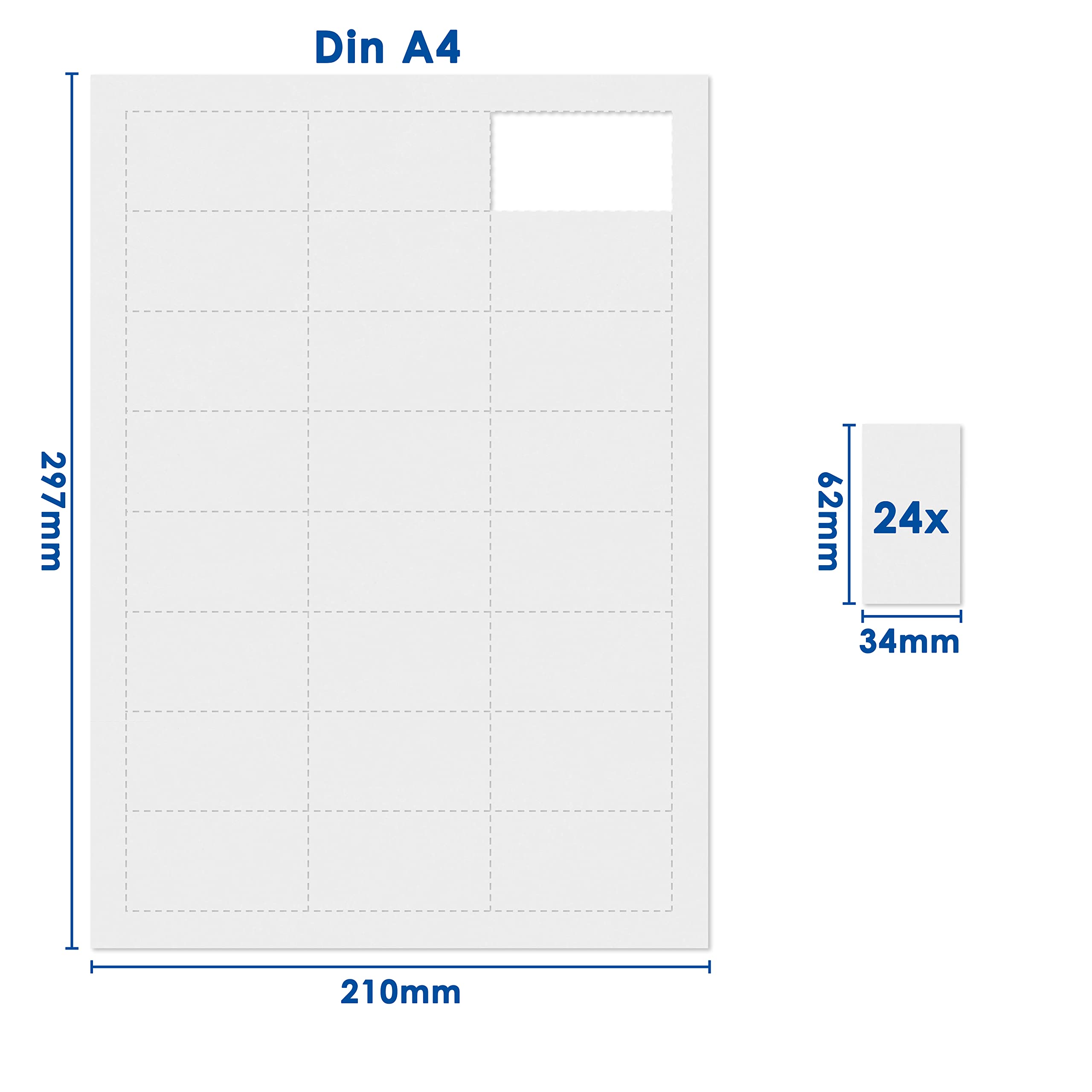 mashpaper Papier do kopiowania, perforowany, biały, 80 g/m², A4, 24 sekcje, 500 arkuszy w opakowaniu
