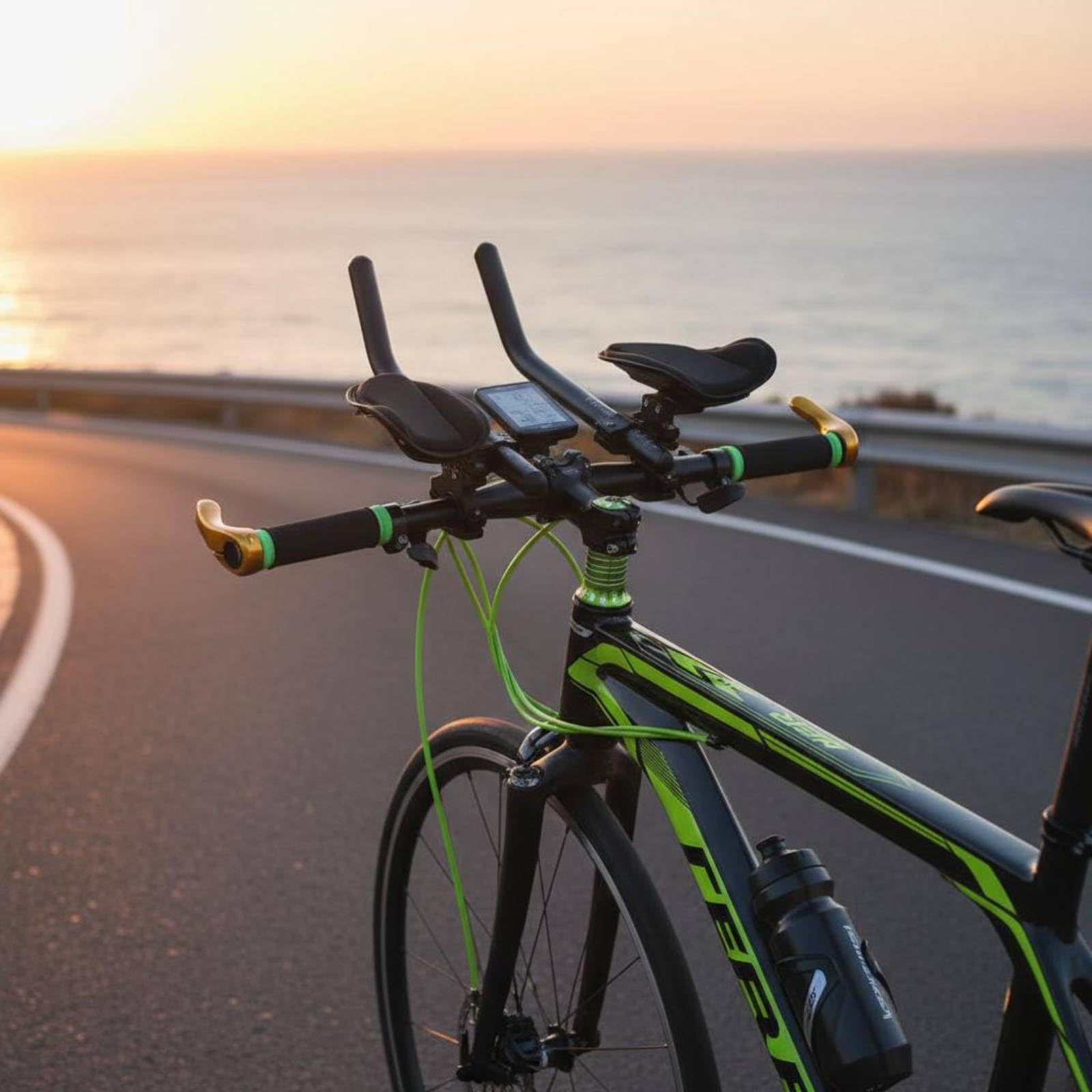 Aerodinamico Bar da Bici Lega di Alluminio, Barre da Triathlon, Impugnatura Curva Estensione TT per Triatleti, Stile A