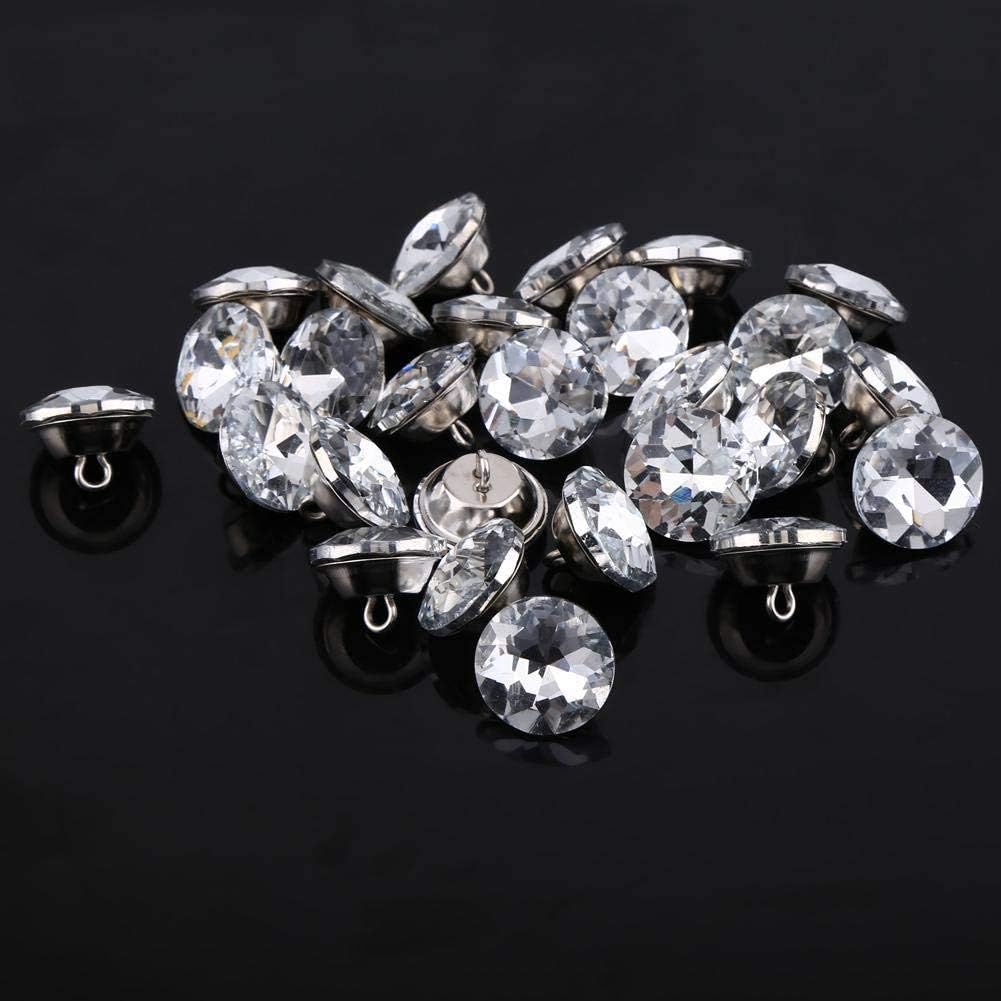 50pcs Buttons Rhinestone Crystal Buttons Bright Craft Decoration Buttons for Bags Shoes Dress Wedding Party (25mm)
