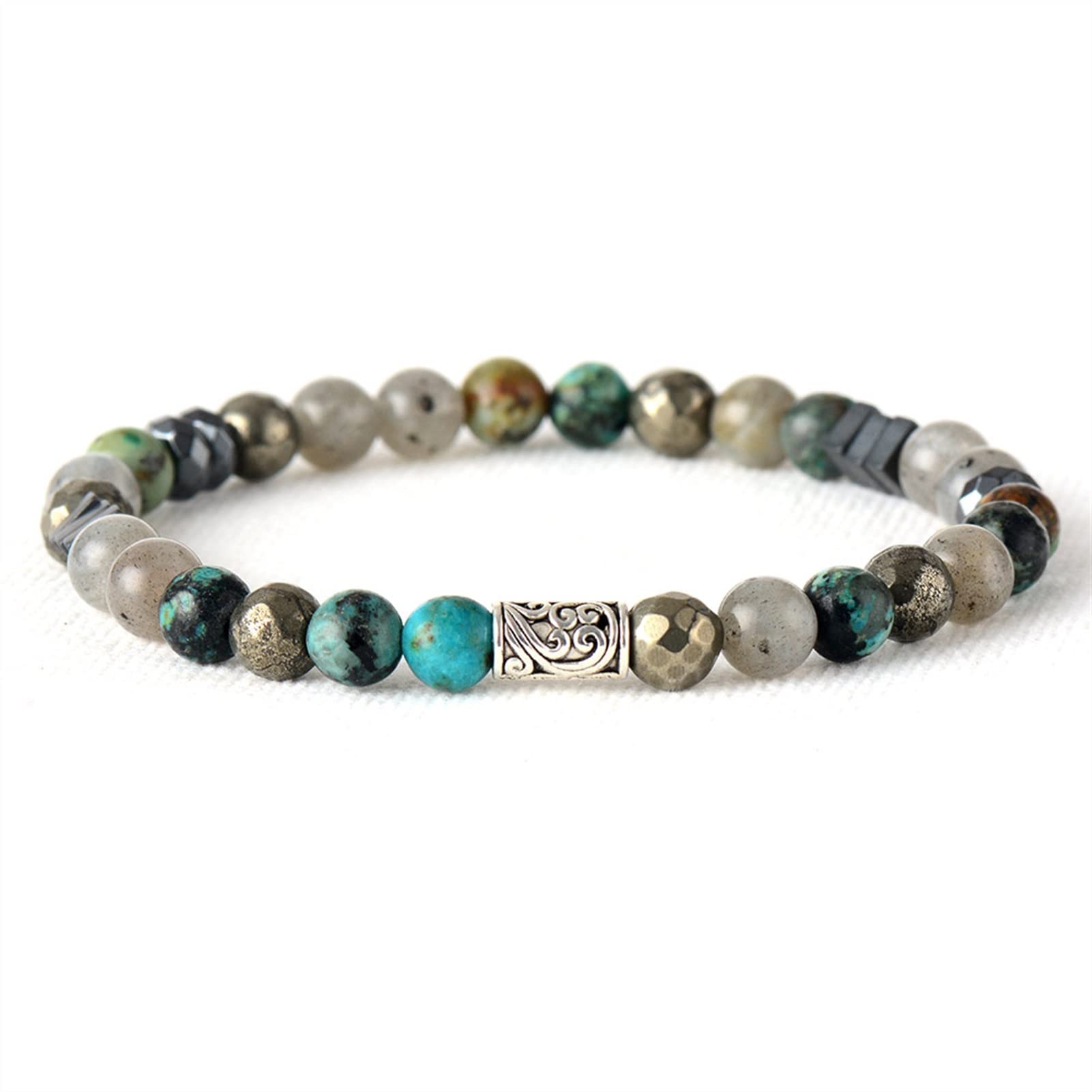Bracelets hommes femmes en turquoise africaine bijoux perles stretch stretch - 2