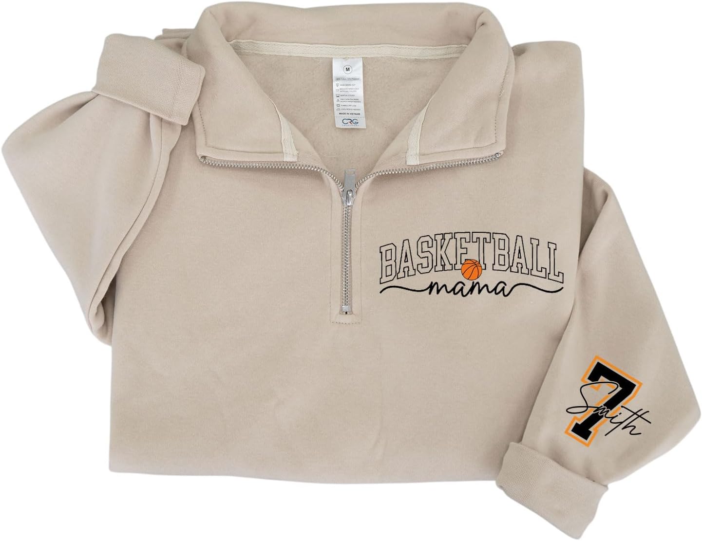 Personalized Basketball Mom Zip Quarter Sweatshirt, Custom Basketball Apparel with Name & Player Number