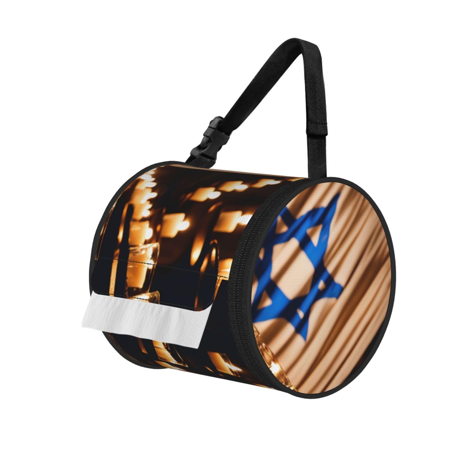 Israeli flag Print Cylindrical Tissue Holder Bathroom Car Home Office Kitchen Decor Versatile