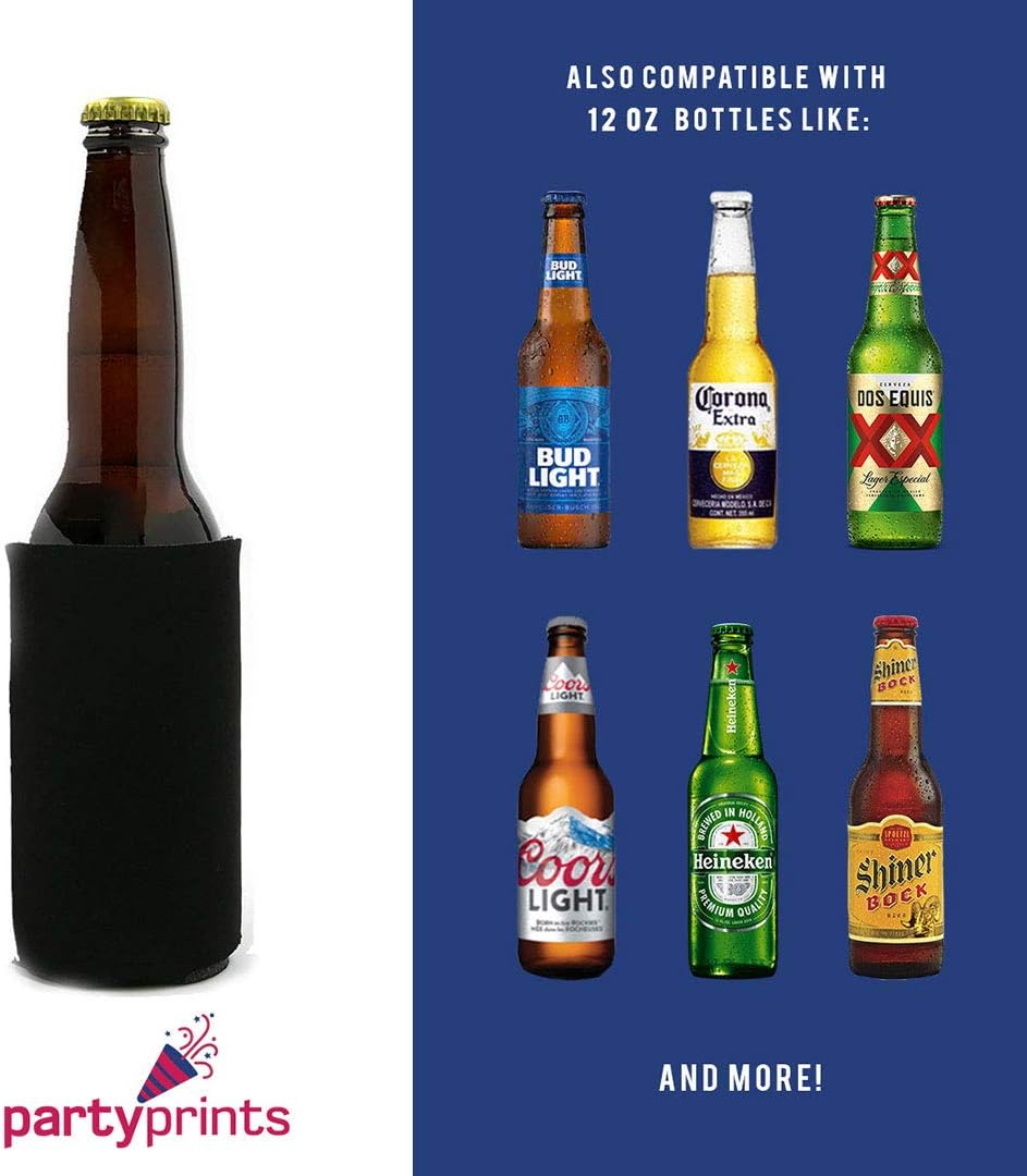 Flash Sale Buy 1 get 1 Black Blank Slim Can Sleeves - Collapsible Can Coolers - Bulk DIY, Wedding, Bachelorette Party - 100 Pack