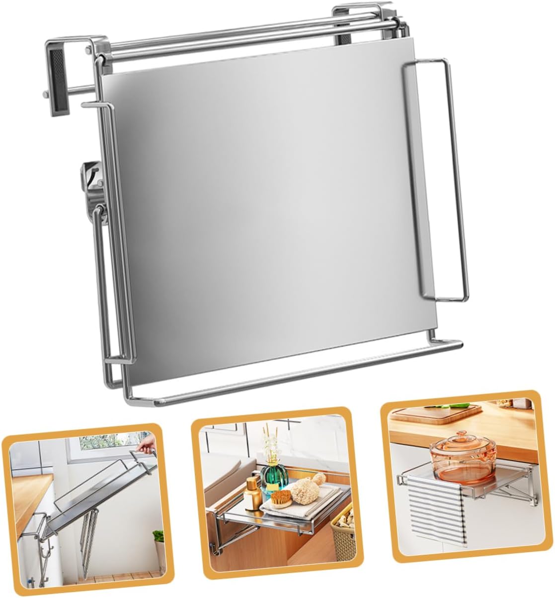 VICASKY Foldable Over The Door Kitchen Shelf Organizer Multi Function Hanging Sundries Rack for Cabinets Capacity Storage Space Saving Design for Home Hotel