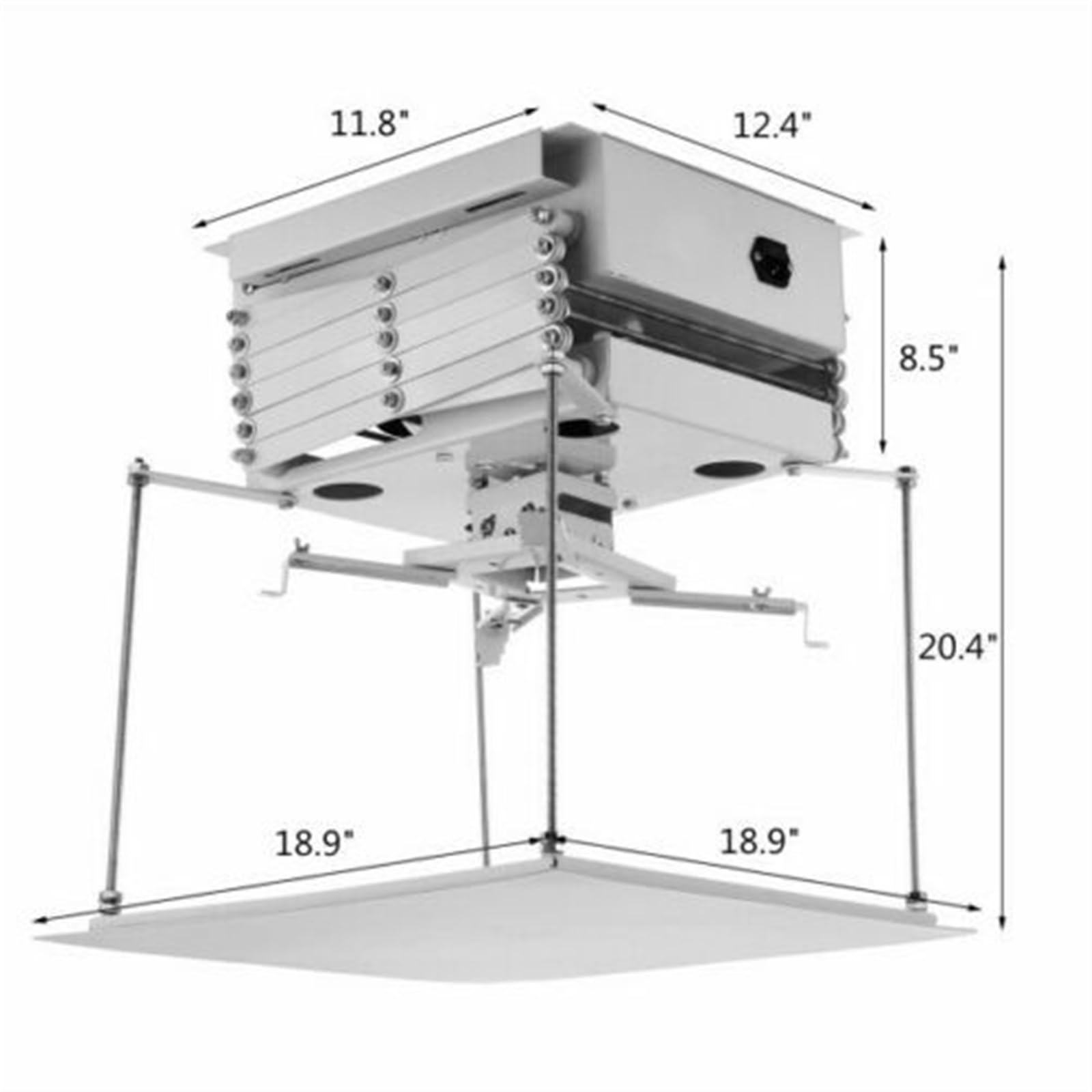 Accesorios de Soporte for proyector de 1M, Soporte de cizalla, Carga máxima de 30KG, Soporte de elevación con Control Remoto, Montaje en Techo, Uso for Salas de Cine