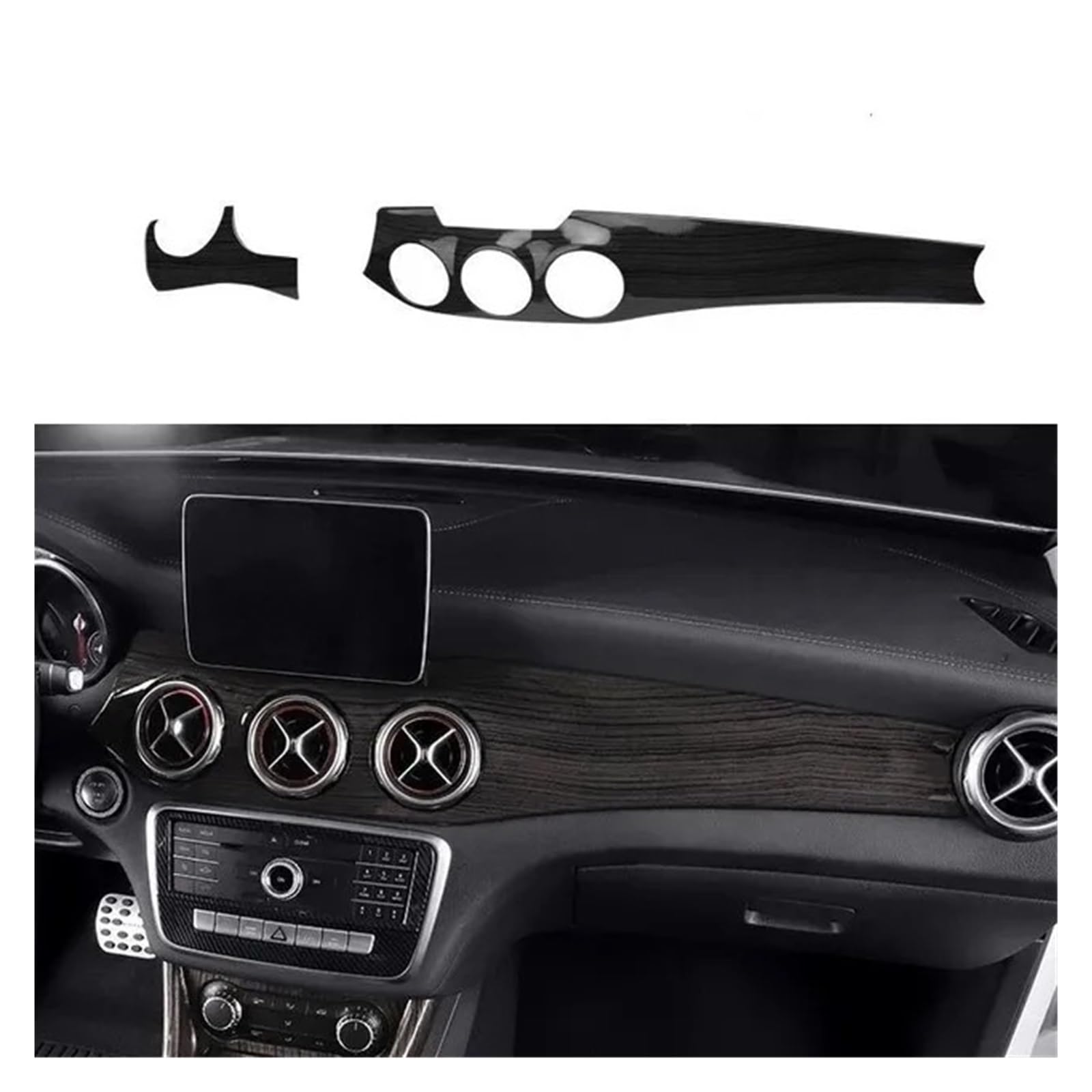 1 Juego Molduras Para Panel Instrumentos LHD Para Benz Para CLA/Para AMG/Para GLA Cubierta Salida Aire Control Central Interior Automóvil