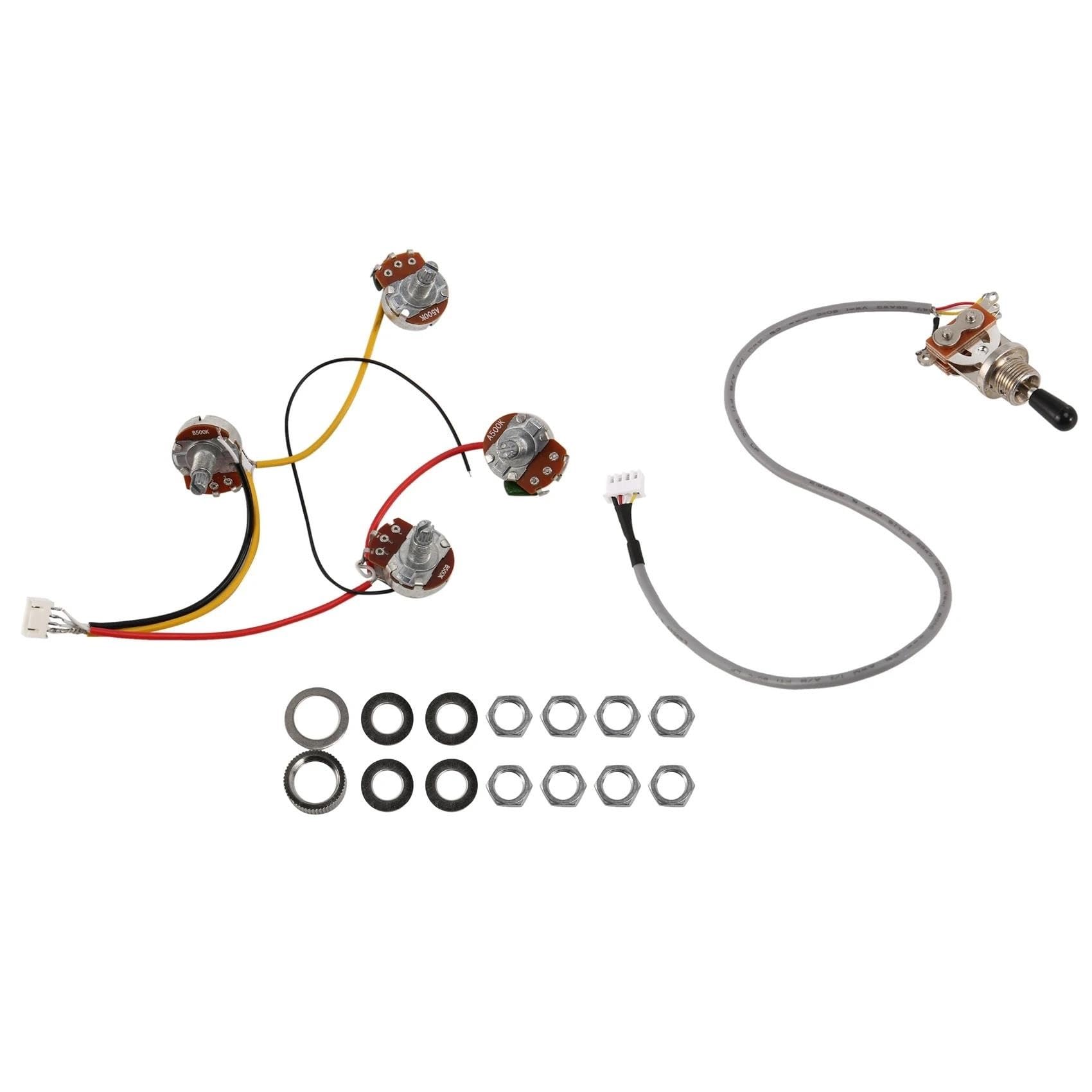 Arnés Cableado Guitarra Eléctrica Arnés de cableado para circuito de captación de guitarra eléctrica LP 2T2V 500K potenciómetro interruptor de tres vías