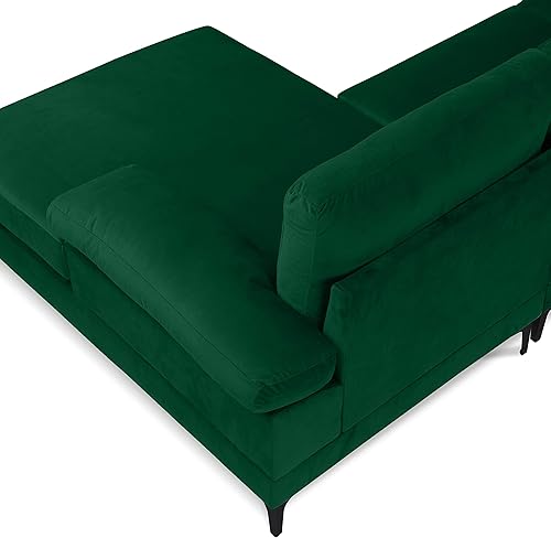 Miniatura 108 de Sofá modular moderno en forma de L, con diván extra ancho y patas doradas Gris,Negro -,Verde,Naranja,Gris oscuro,marino,Púrpura