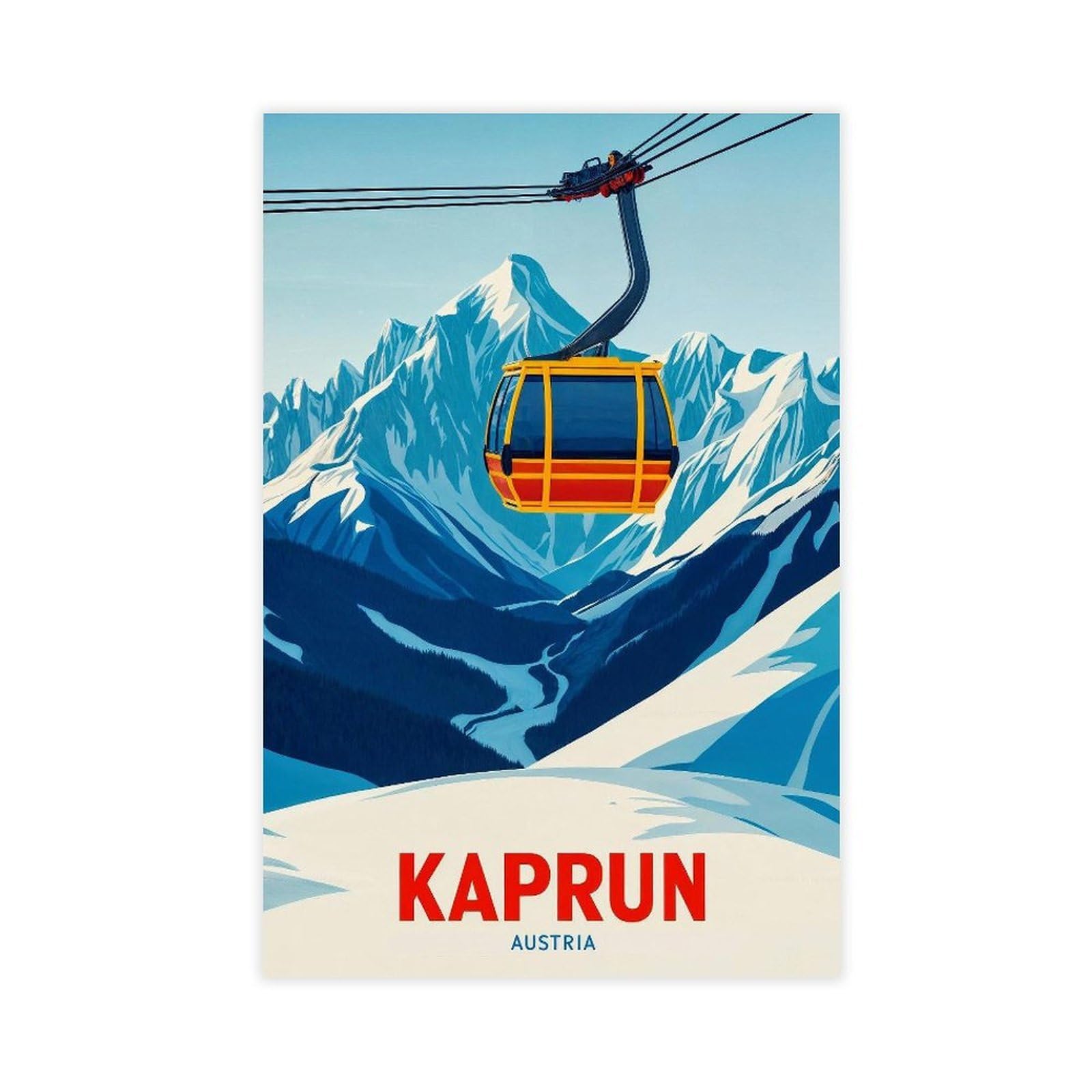 GAPAT Kaprun Austria Travel Poster Austria Wall Art Kaprun Print Birthday Present Personalised Travel Poster Home Decor Canvas Poster Wall Art Paintings for Living Room Bedroom Decora