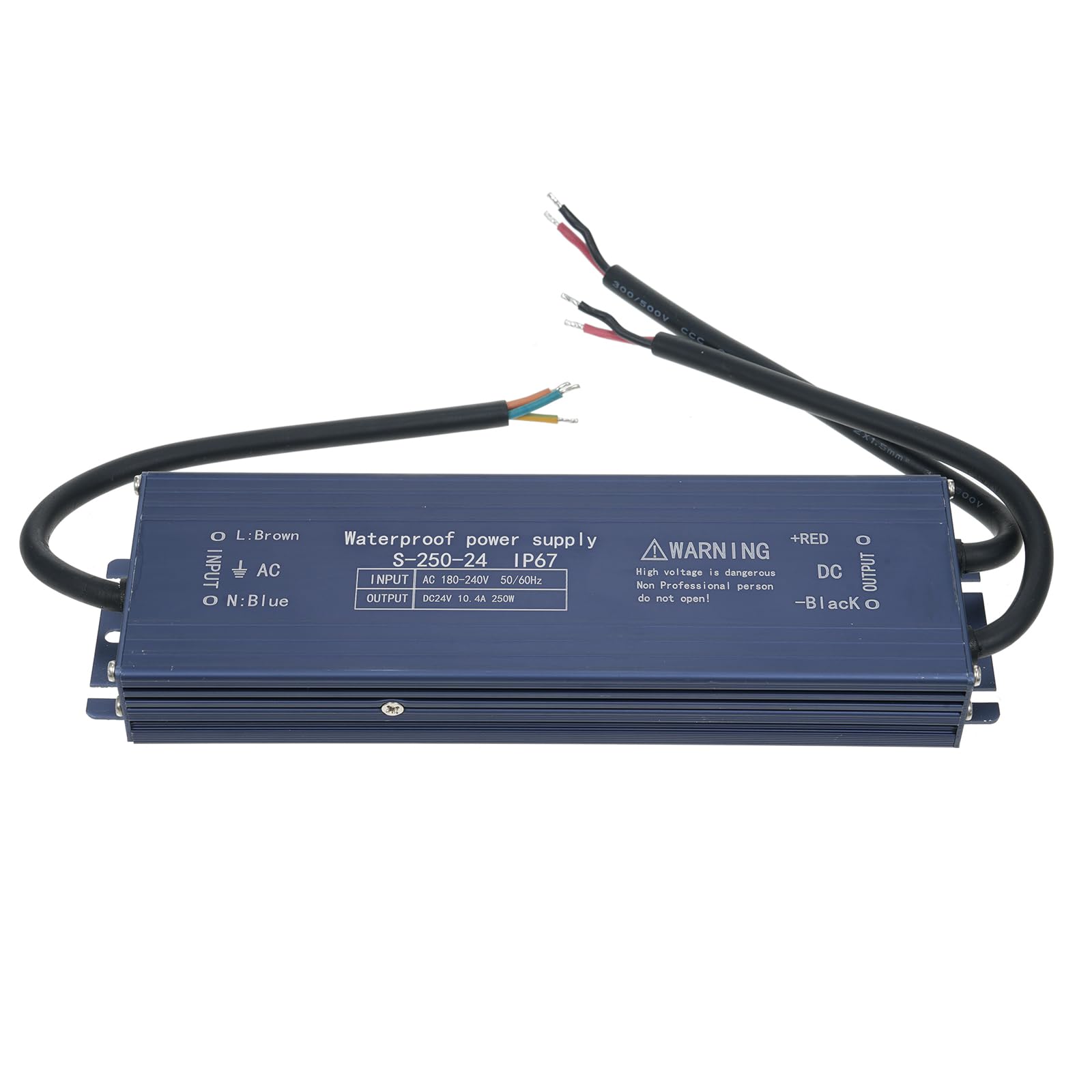 Conductor LED de 120W, Fuente de Alimentación Transformador Voltaje Constante IP67 IP67 para Luz LED, Letrero la Caja Luz Al Aire Libre con Conector para Tiras (250W)