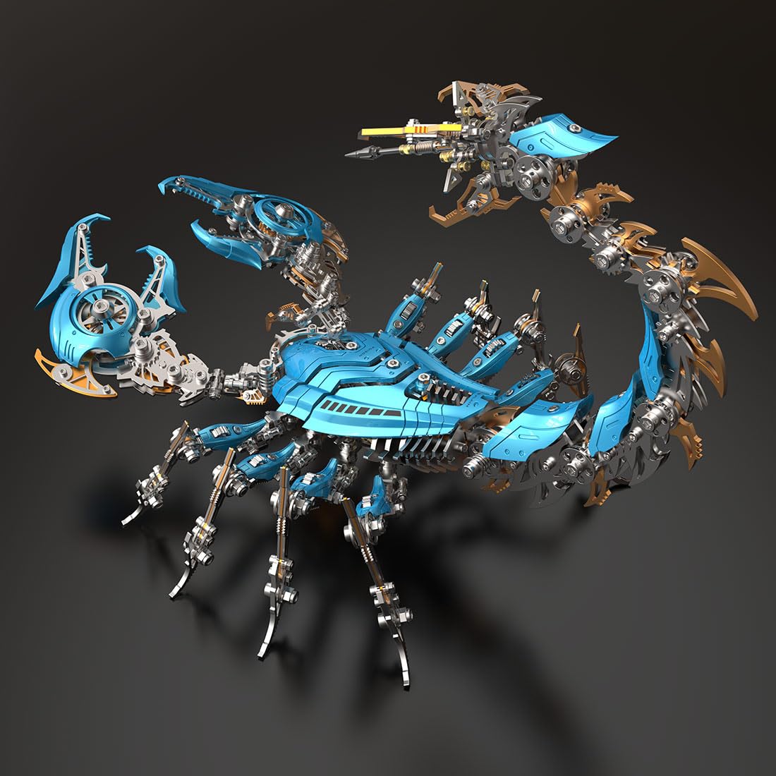 3D Metall Puzzle Mechanischer Skorpion Modellbausatz DIY Metall Puzzle, 1073 Teilen Bewegliches Insektenmodell für Modellbau Sammler und Erwachsene -Blau