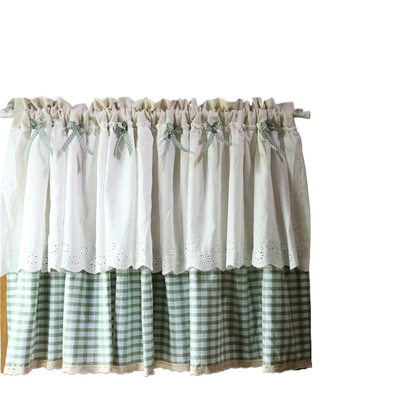 BDFJEDS Cabinet Curtain Kitchen Short Curtains Window Valance Half Partition Curtain Rod Pocket For Cabinet(ROD POCKET_1PC W135XH60CM)