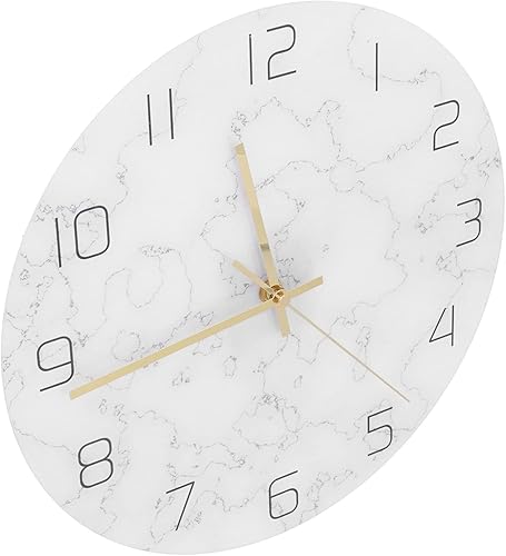 Miniatura 2 de Fydun Simple Marble Wall Clock Fashion Cracked Acrylic Material Print Clock Living Room Decoration Wide Range of Uses